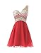 Dresstells® Short Homecoming Dress Beadings One Shoulder Prom Evening Dress