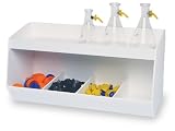 TrippNT 50065 White PVC Plastic Lab Storage Bin with 4 Fixed Compartments, 24