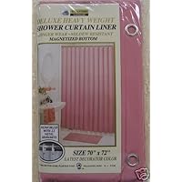 NEW VINYL SHOWER CURTAIN LINER WITH MAGNETS - ROSE PINK