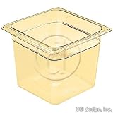 H-Pans Food Pan Sixth Size - 6'' Deep Amber