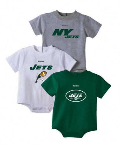New York Jets Newborn Boys 0-3 Month 3 piece Bodysuit Set