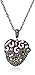 Amazon Collection Sterling Silver, Oxidized Marcasite, and Gemstone Colored Glass Heart Pendant Necklace, 18