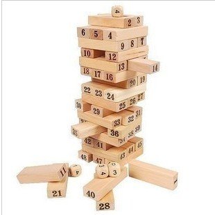 Educational Toy Series 48-piece Wood Building Block Set for Children Under 3 Safe and Interesting