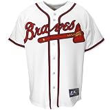 MLB Atlanta Braves Youth Short Sleeve 6 Button Synthetic Replica Jersey (White, X-Large)