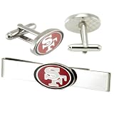 NFL San Francisco 49ers Silvertone Team Logo Tie Clip & Cufflinks Set