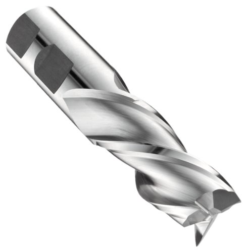 Niagara Cutter 78569 High Speed Steel (HSS) Square Nose End Mill, Inch, Left Hand, Weldon Shank, Uncoated (Bright) Finish, Roughing and Finishing Cut, 37 Degree Helix, 3 Flutes, 3.25" Overall Length, 