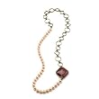 Pearl and Chain Necklace in Champagne