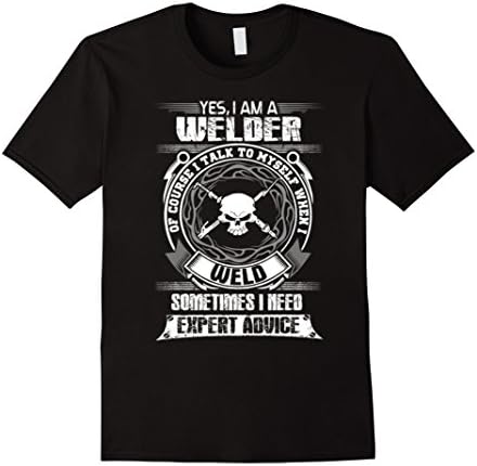 Men's yes i am a welder t shirt Large Black