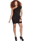 Apple Bottoms Plus Size Dress, One Shoulder Embroidered Denim