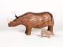 Wooden 3-D Puzzle - Rhinoceros with Baby Rhino Inside, Walnut