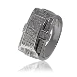 0.50cttw Natural Round White Diamond (SI-Clarity GH-Color) Anniversary Men Ring in 10k White Gold