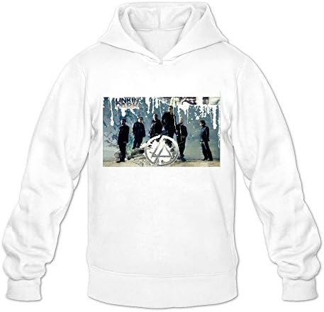 HAGBK Men's Linkin Park Long Sleeve Hoodies Size XL White,100% Cotton