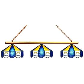 San Diego Chargers 3pc SWAG STAINED GLASS POOL BILLIARD TABLE LAMP LIGHT