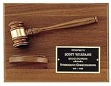 American walnut plaque w/ gavel