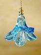 Ocean Blue Lily Hand-blown Glass Fan Pull