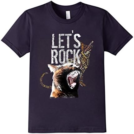 Kids Lets Rock T Shirt Cat Printed Men Shirts Cat Animal Pets 6 Navy