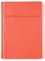 Orange Embossed Writer Quote Leather Journal - Lined