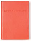 Orange Embossed Writer Quote Leather Journal - Lined