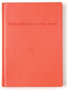 Orange Embossed Writer Quote Leather Journal - Lined