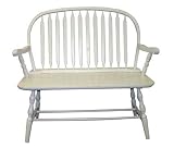 Carolina Cottage Colonial Windsor Bench, Antique Ivory