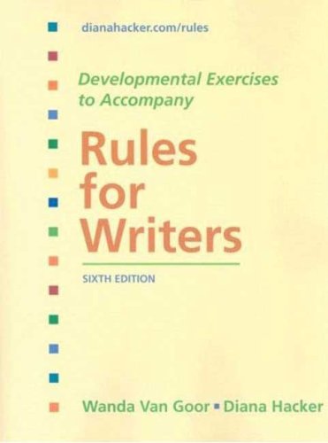 Developmental Exercises to Accompany Rules for Writers