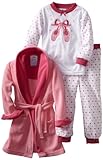 Baby Bunz Girls 2-6X Ballet 3 Piece Robe And Pajama Set