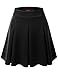 Doublju Women Soft Fabric Fit and Flared Pleated Mini Skirt with Waistband