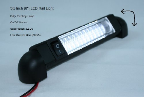 LED Bar Light - Pivoting, Water resistant 12 Volt DC LED courtesy convenience lamp, 6