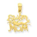 14k Gold Swim Mom w/Swimmer Pendant