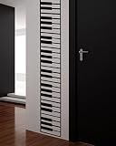 Stickerbrand© Music Vinyl Wall Art Piano Keys Wall Decal Sticker - Black, 10