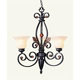 IMAGE OF Livex 4423-56 Tuscany 3 Light Chandelier in Copper Bronze with Aged Gold Leaves