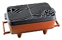 NapaStyle Enamel Cast Iron 9-Inch by 15-Inch Hibachi Terra Cotta with Black Interior and Grate