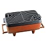 NapaStyle Enamel Cast Iron 9-Inch by 15-Inch Hibachi Terra Cotta with Black Interior and Grate