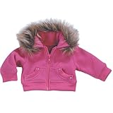 18 Inch Doll Jacket fits American Girl Dolls-Doll Clothes/Clothing- Fur Trimmed Hot Pink Fleece Doll Coat & Rhinestones