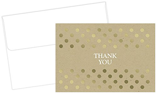 Gold Foil Kraft Thank You Note Cards & Envelopes - Singapore | Ubuy