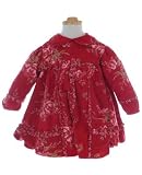 : Room Seven Red Cord L/S Dress w/ Ruffles & Red Knit Tights Set