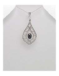 Marcasite Pendant Necklace In 92.5 Sterling Silver