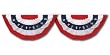 Valley Forge Decorator Fan Kit-- Two Pack Of 3-Foot x 1-1/2-Foot Pleated Mini Fans With Stars Bunting