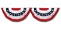 Valley Forge Decorator Fan Kit-- Two Pack Of 3-Foot x 1-1/2-Foot Pleated Mini Fans With Stars Bunting