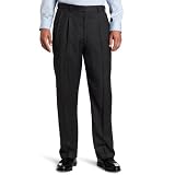 LouisRaphaelLUXEMen's100%WashableWoolPlaidPleatedComfortWaistDressPant
