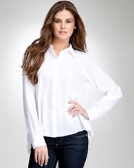 Hi-Lo Pleated Button Down Top