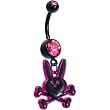 Stitched Up Pink Bunny Belly Ring