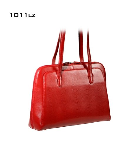Mimi DiCarlo 16" Lizard Grain Imprinted Briefcase Tote, Red Mimi DiCarlo 16" Lizard Grain Imprinted Briefcase Tote, Red