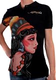 ED HARDY Christian Audigier Women Polo Shirt Black Multi