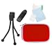 GTMax Red Case+ Screen Protector+ Memory Card Reader+ Black Mini Tripod for Kodak Easyshare C143, C183, C195, SPORT C123, M1093 IS, M340, M341, M380, M381, M522, M532, M552, M580, M590, M575, M550, M530, MINI HD, M5350, M5370, C1505, M23