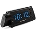 Electrohome USB Charging Alarm Clock Radio with Time Projection, Battery Backup, Auto Time Set, Dual Alarm, 1.2" LED Display for Smartphones & Tablets (EAAC475)