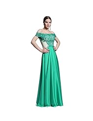 A-line Off the Shoulder Chiffon Floor Length Applique Beaded Lace Evening Dress/Prom Dress/Wedding Party Dress 