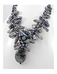 Tahiti (Dyed) Japanese silk cord Dyed Fresh Water Pearls Necklace