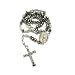 Men Rosary Silver Crystal Glass Faceted Beads Necklace Chain 30