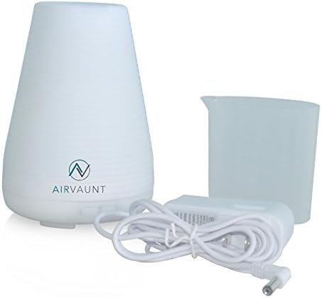 Airvaunt portable essential oil 100ml ultrasonic diffuser, purifier, perfect mist, spa room, vaporizer, aromatherapy, 15-Color changing LED lights, fresh scent, therapeutic